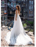 Ivory Lace Open Back Wedding Dress With Detachable Train